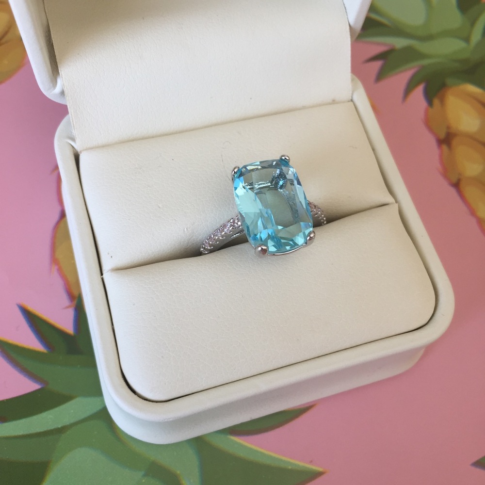 RESTOCKED Aquamarine Sterling silver cocktail ring